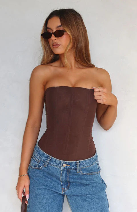 Damen Dessous-Kleid mit eleganten Fransen und transparentem Oberteil Drune