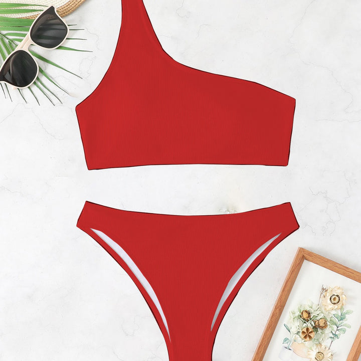 Damen Triangel-Bikini mit asymmetrischem Schnitt und raffiniertem Rippendesign Drune