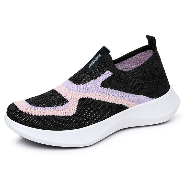 Damen nan nahtloser Strick-Sockensneaker mit elastischem Einstieg, atmungsaktiver Mesh-Struktur und leichter EVA-Dämpfung Drune