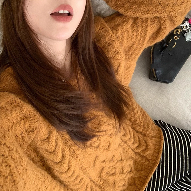 Damen Grobstrickpullover mit lässigem Schnitt und großzügigen Ärmeln Drune