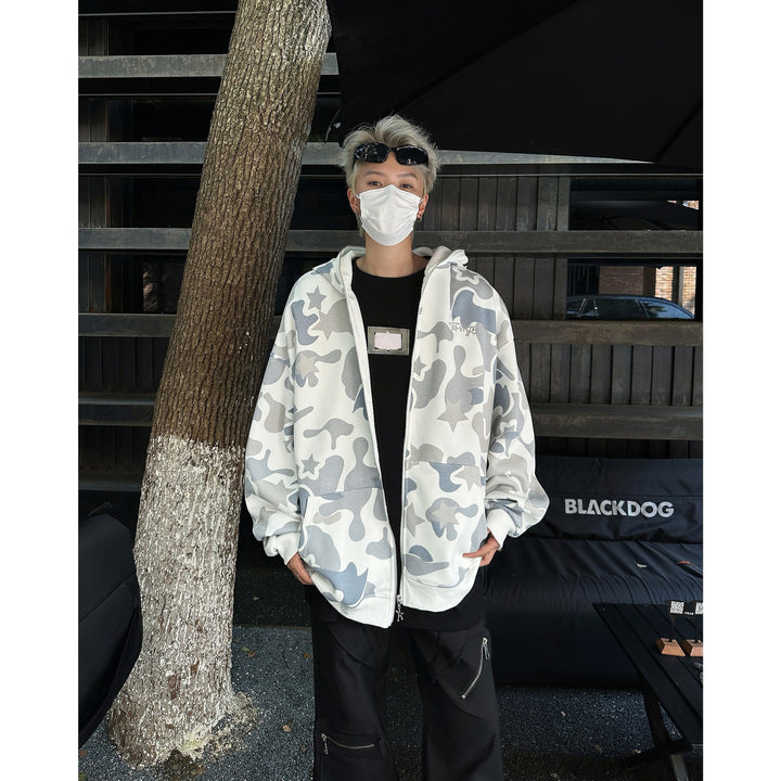 Damen Kapuzenpullover mit einzigartigem Camouflage-Design und aufwendiger Stickerei Drune