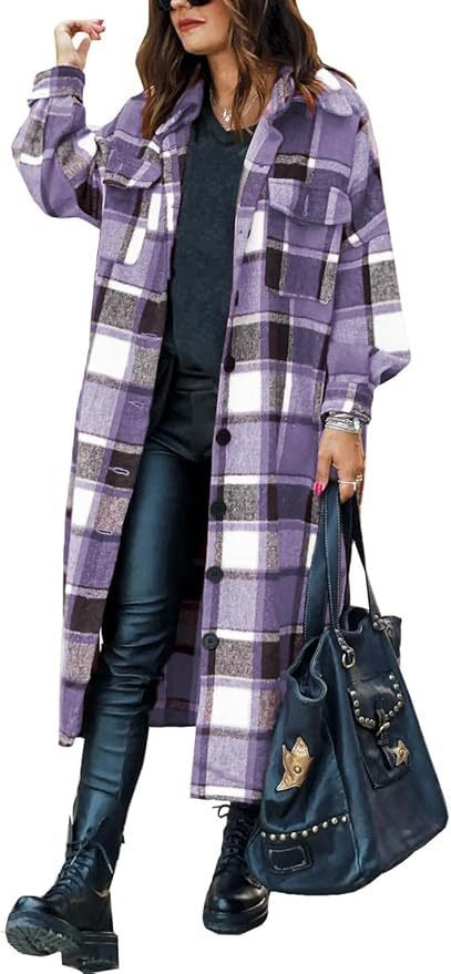 Damen Long-Blusenjacke im karrieren Design Drune