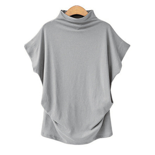 Damen Drapiertes Oversize-Top Stehkragen