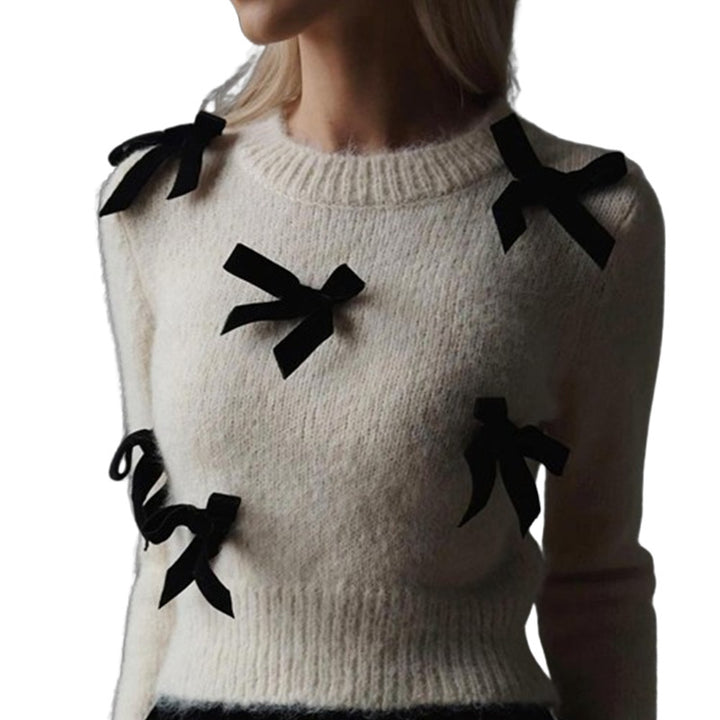 Damen Strickpullover mit verspielten Schleifendetails Drune