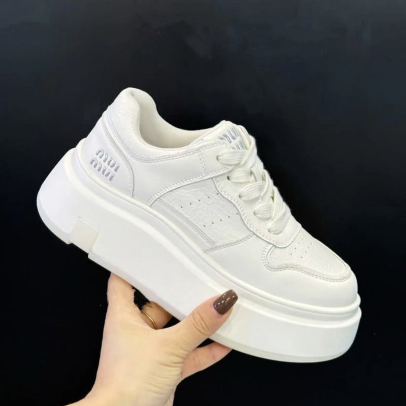 Damen Chunky Sneaker mit hoher Plattform und atmungsaktiver Obermaterialstruktur Drune