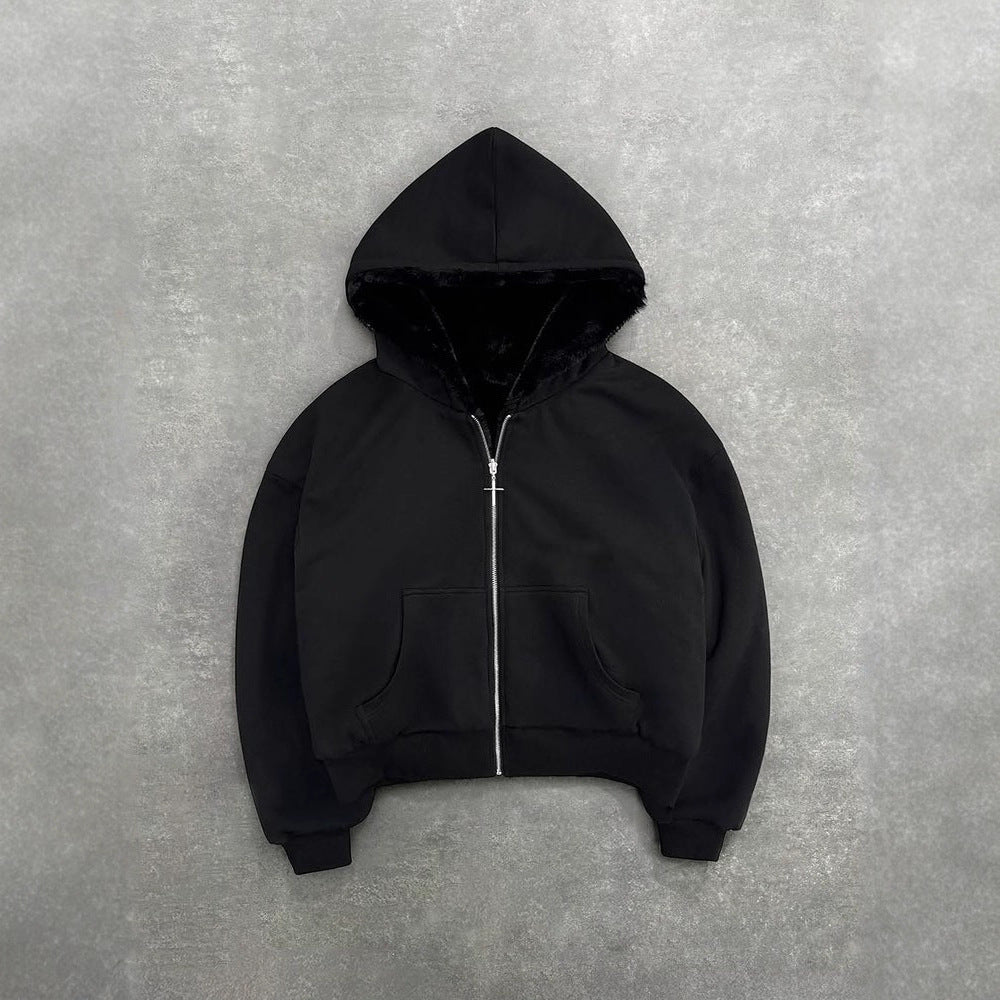 Damen Kapuzenjacke mit tierischem Fleece-Innenfutter und praktischen Taschen Drune