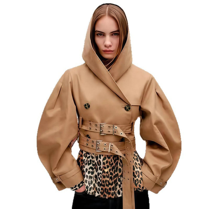 Damen Innovative Utility-Jacke mit weit geschnittenen Ärmeln und Gürtel Drune