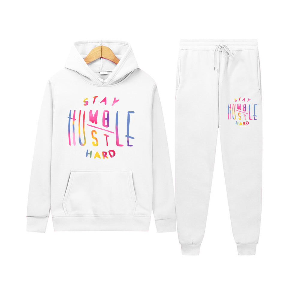 Damen Sportliches Hoodie- und Jogginghose-Set mit motivierendem Aufdruck Drune