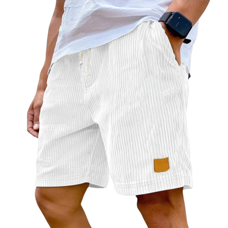 Herren nan Feincord-Shorts mit elastischem Tunnelzugbund, Kordelzug und tiefen Eingrifftaschen Drune