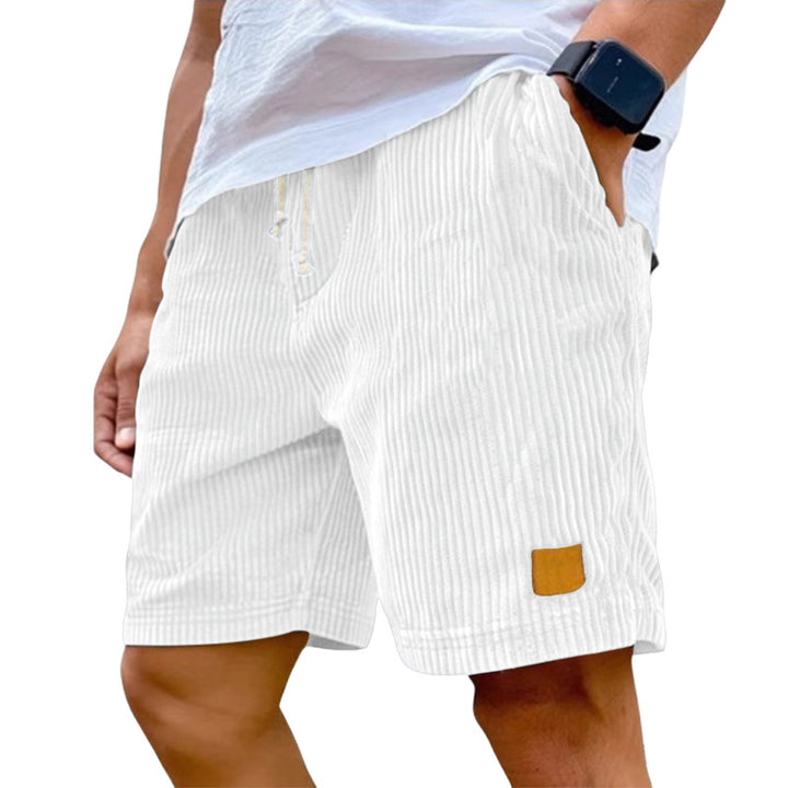 Herren nan Feincord-Shorts mit elastischem Tunnelzugbund, Kordelzug und tiefen Eingrifftaschen Drune