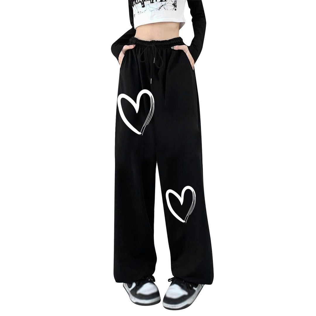 Damen bequeme Sweatpants mit herzigem Druck Drune