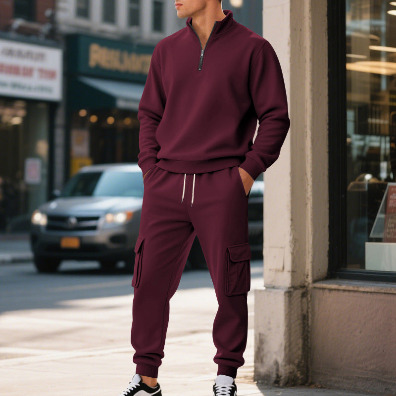 Herren Sportliches Freizeit-Outfit mit Reißverschluss und praktischen Cargo-Taschen Drune