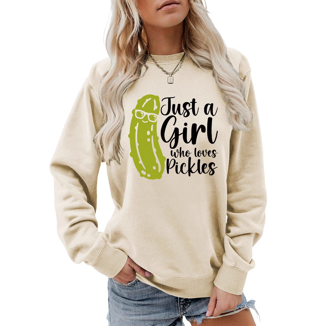 Damen Sweatshirt mit humorvollem Gurkenmotiv und lässigem Schnitt Drune