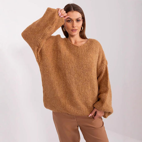 Damen Grobstrickpullover mit oversized Schnitt und weiten Ärmeln Drune