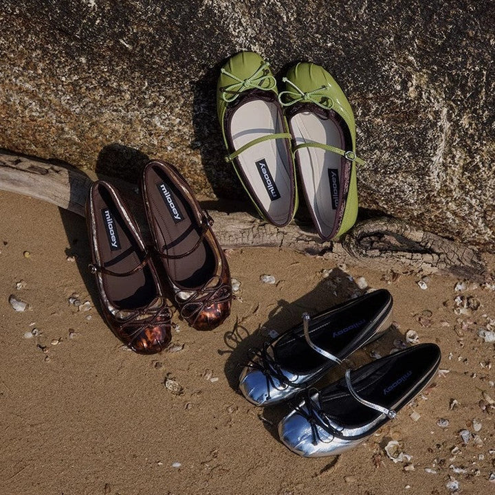 Damen Ballerinas mit modischem Punktmuster und komfortablem Fußbett Drune