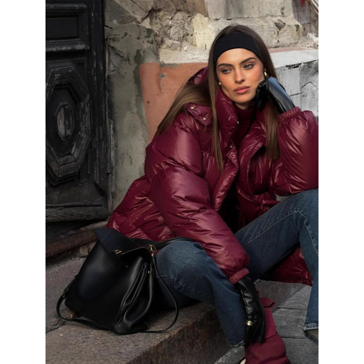 Damen Steppjacke mit glänzender Oberflächenstruktur Drune