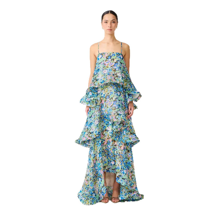 Damen Maxi Kleid mit Volant-details Drune