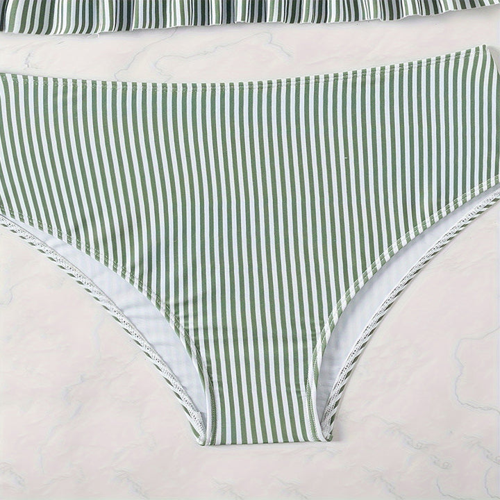 Damen Crop-Top Bikini-Set mit Rüschendetails Drune