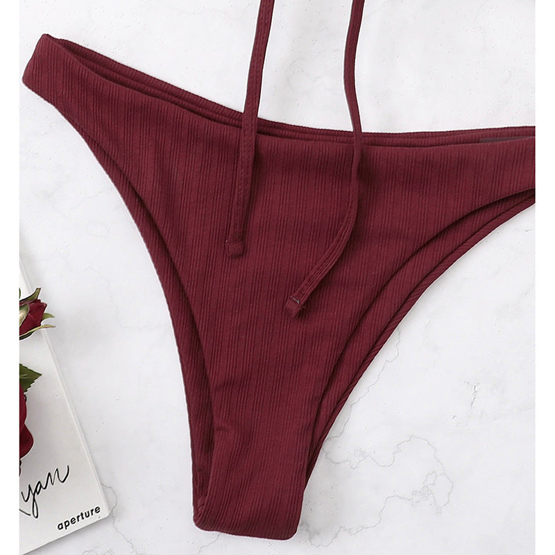 Damen Rippbikini mit verstellbaren Trägern und raffinierten Schnürdetails Drune