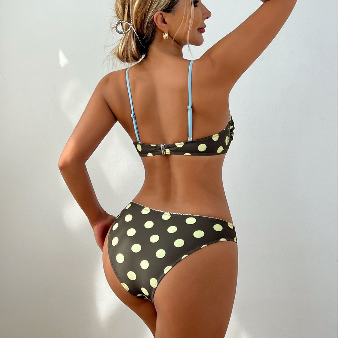 Damen Bunte gepunktete Bikini-Set Drune