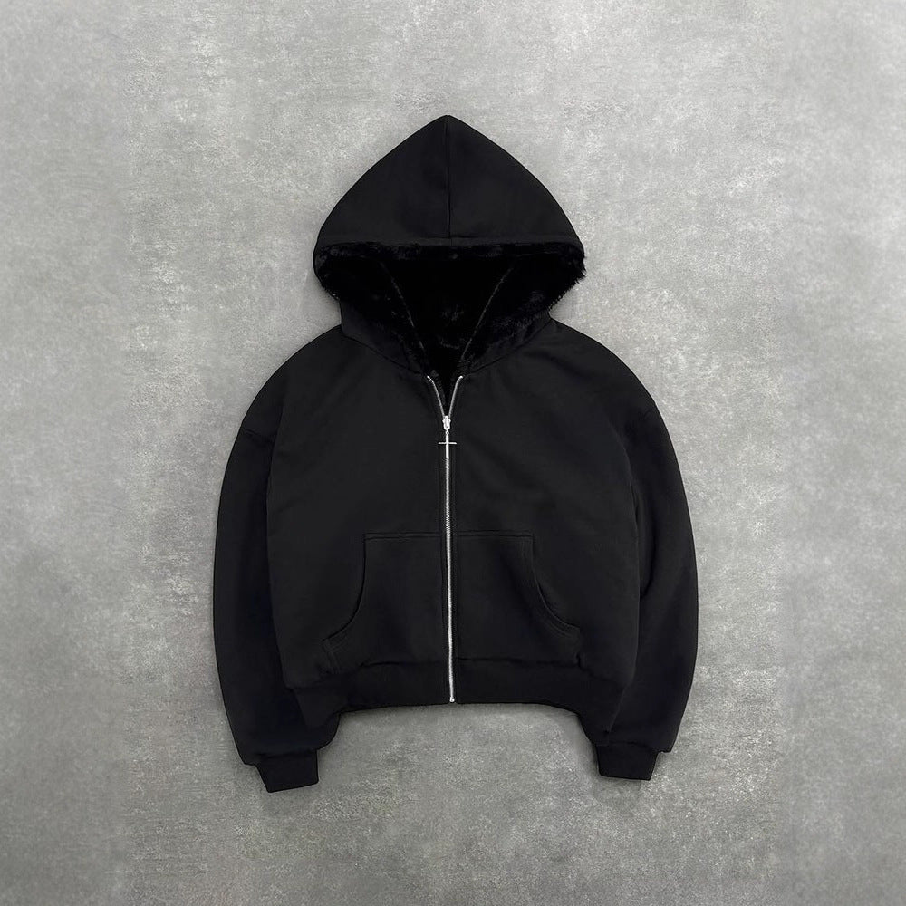 Damen Kapuzenjacke mit tierischem Fleece-Innenfutter und praktischen Taschen Drune