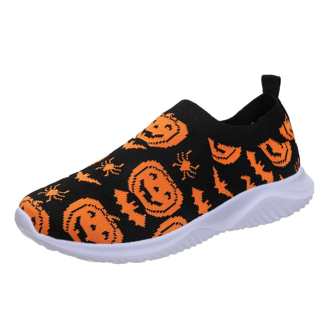 Damen Mode Sneakers mit Halloween-Motiv und rutschfester Sohle Drune