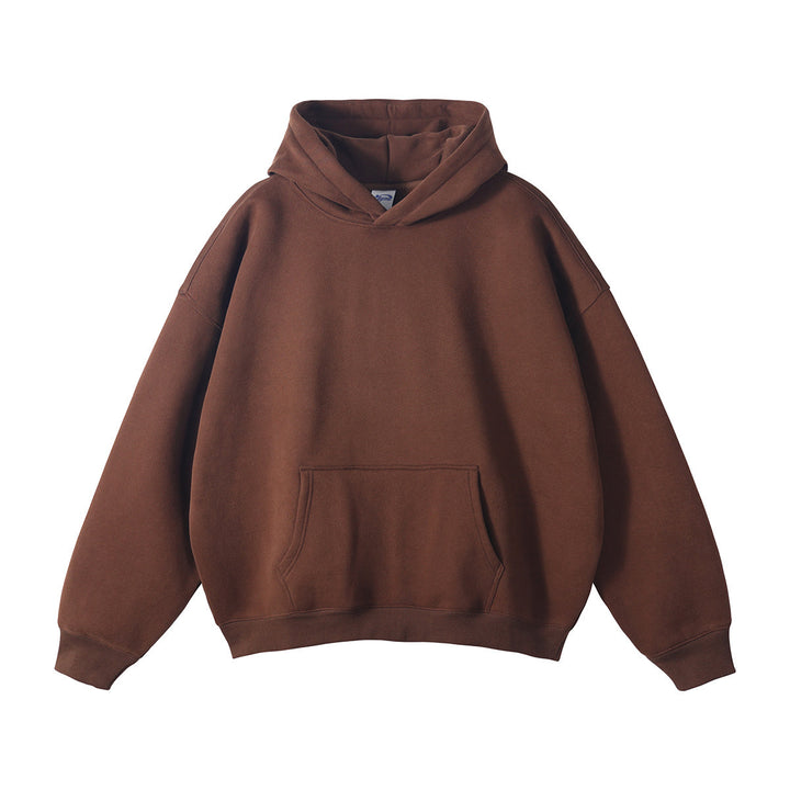 Unisex nan oversized Kapuzenpullover mit Kängurutasche und gerippten Bündchen Drune