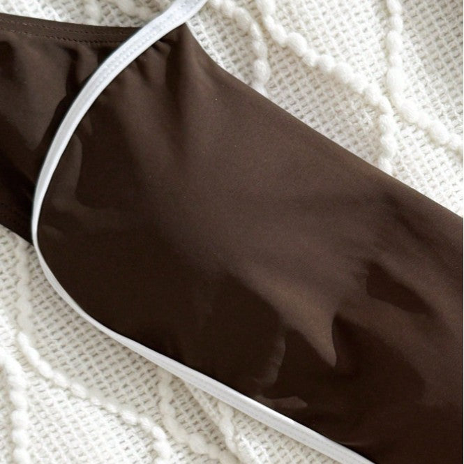 Damen Bikini-Set mit schmalen Trägern und originellem Kontrastdetail Drune