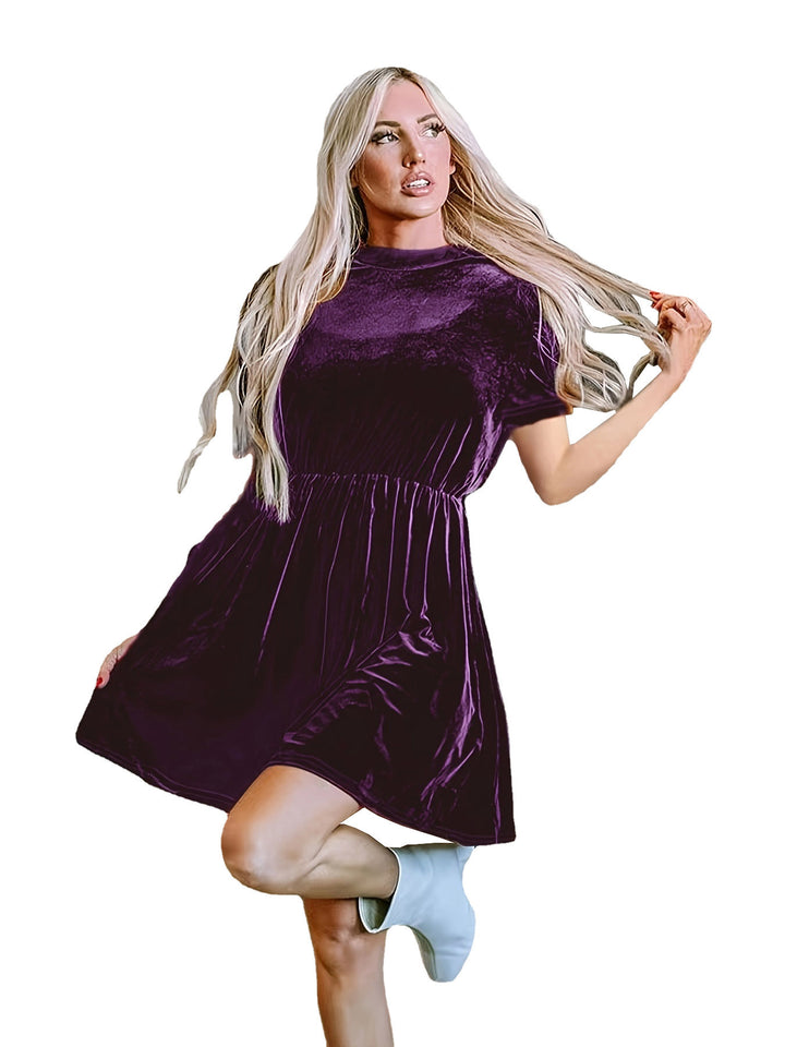 Drune | Einfarbiges Samtkleid