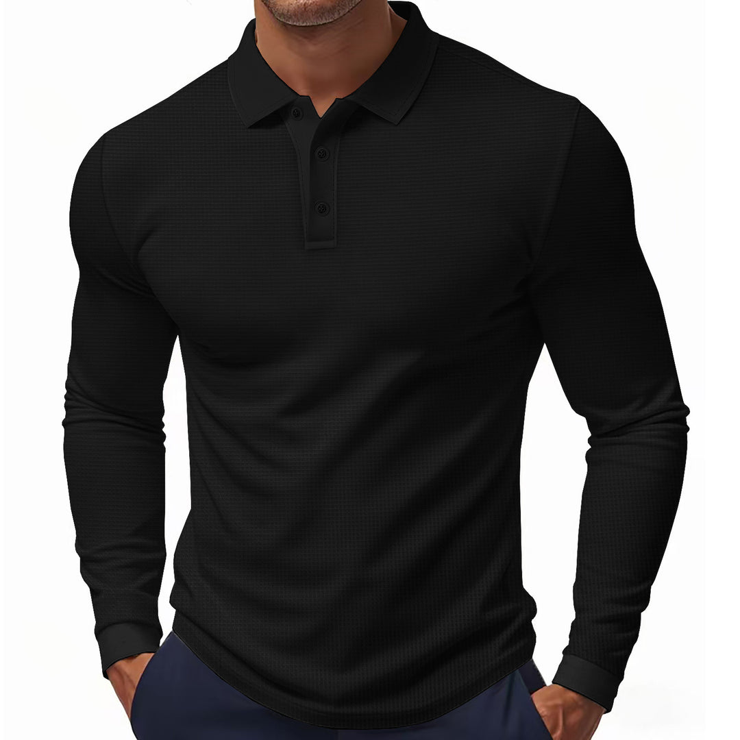 Herren Poloshirt mit strukturiertem Design und modernen Knopfdetails Drune