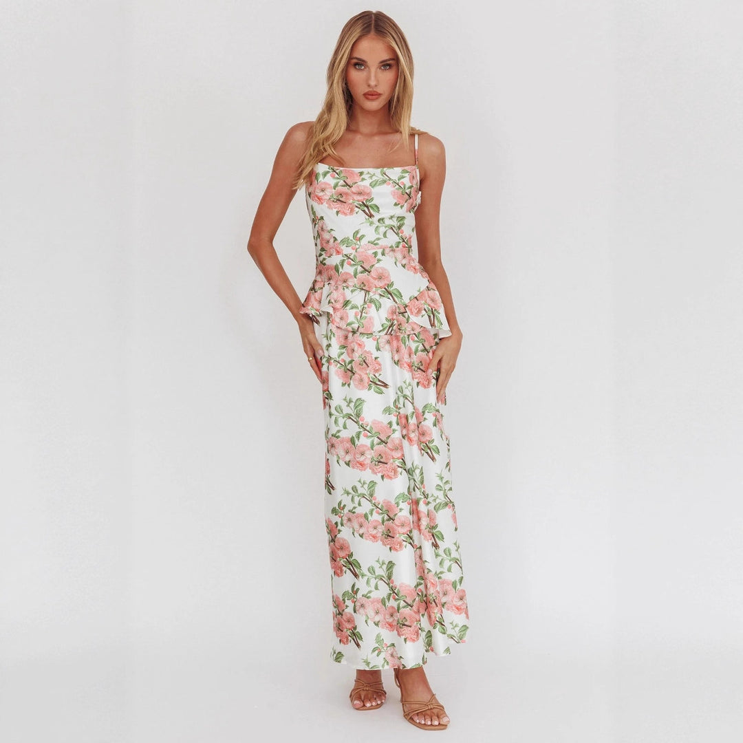 Damen Elegantes Peplum-Kleid mit floralem Design Drune