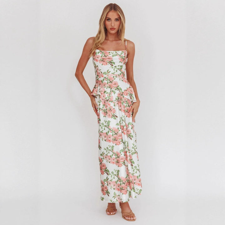 Damen Elegantes Peplum-Kleid mit floralem Design Drune