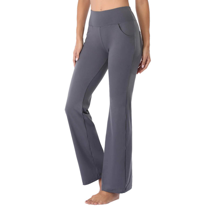 Damen Bequeme Bootcut-Hose mit elastischem Bund und funktionalen Taschen Drune