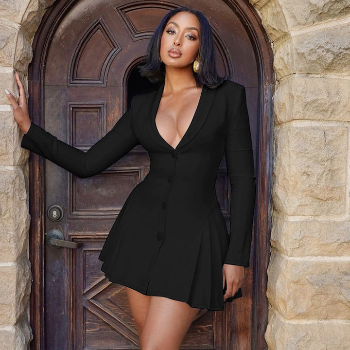 Damen Blazer-Kleid mit taillierter Silhouette und schwingendem Rock Drune