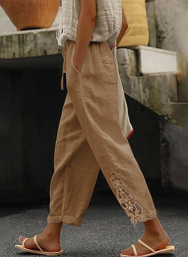 Damen Freizeithose mit aufwendigen Stickereien Drune