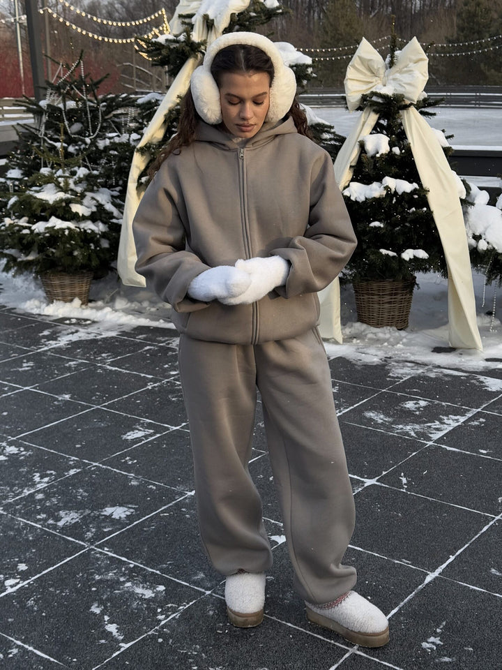 Damen gemütlicher Kapuzenpullover mit weichem Innenfutter Drune