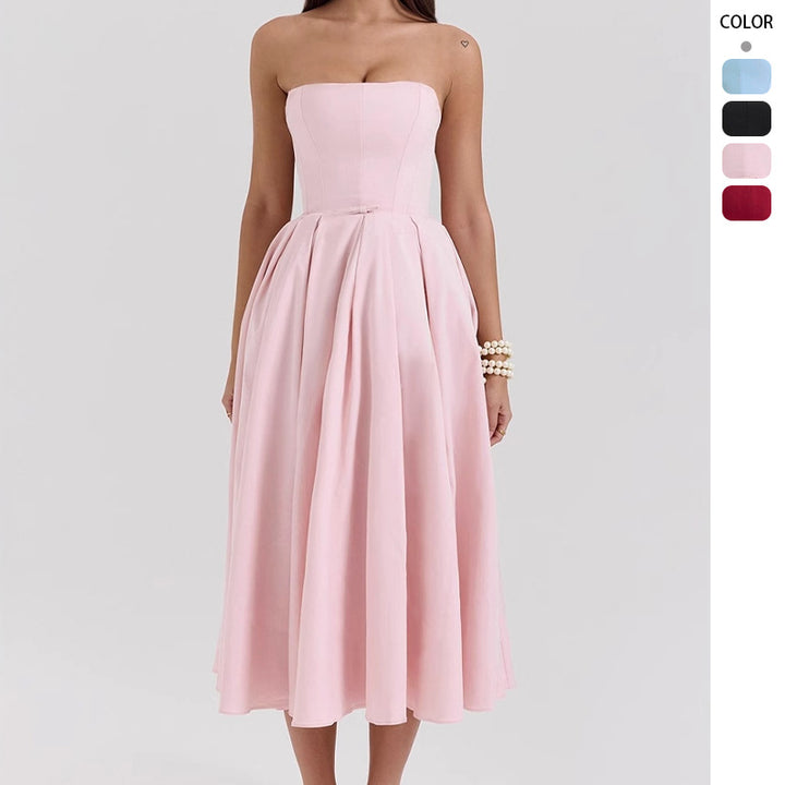 Damen Abendkleid mit Herz-Ausschnitt und schwingendem Rock Drune