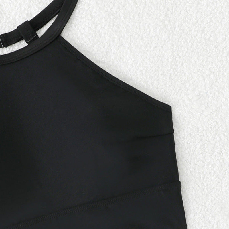 Badeanzug Oberteil mit Hochkragen und floraler Hochschnitt-Hose Drune