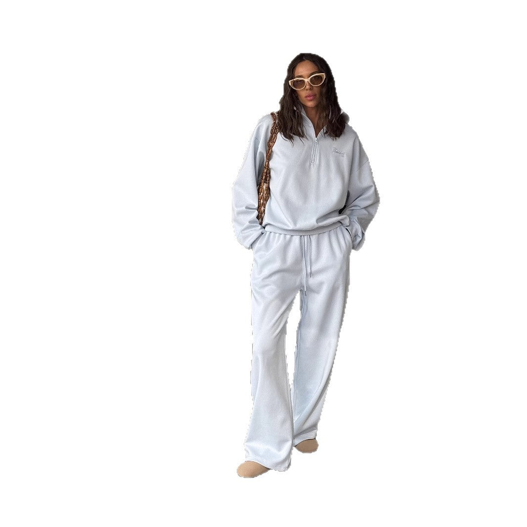 Damen Sportliches Set mit hohem Kragen und elastischem Bund Drune