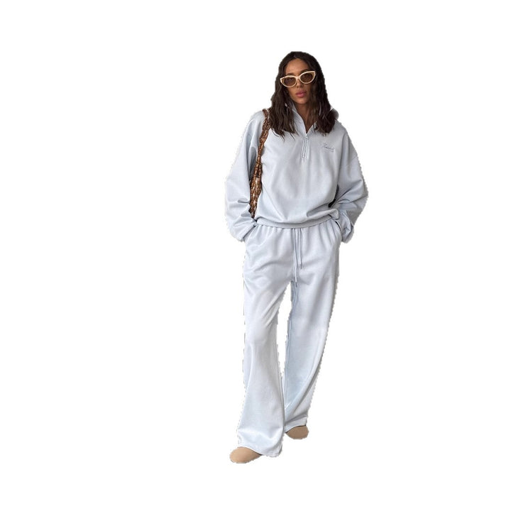 Damen Sportliches Set mit hohem Kragen und elastischem Bund Drune
