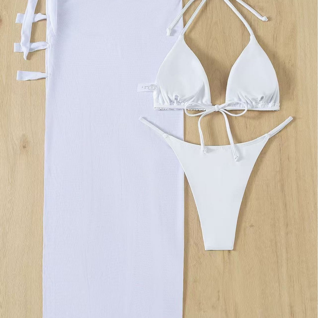 Damen Triangel-Bikini-Set mit eleganter Wickeloptik Drune