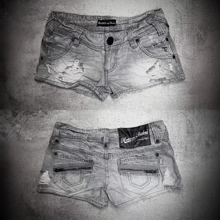Damen trendy Jeans-Shorts mit distressed Details Drune