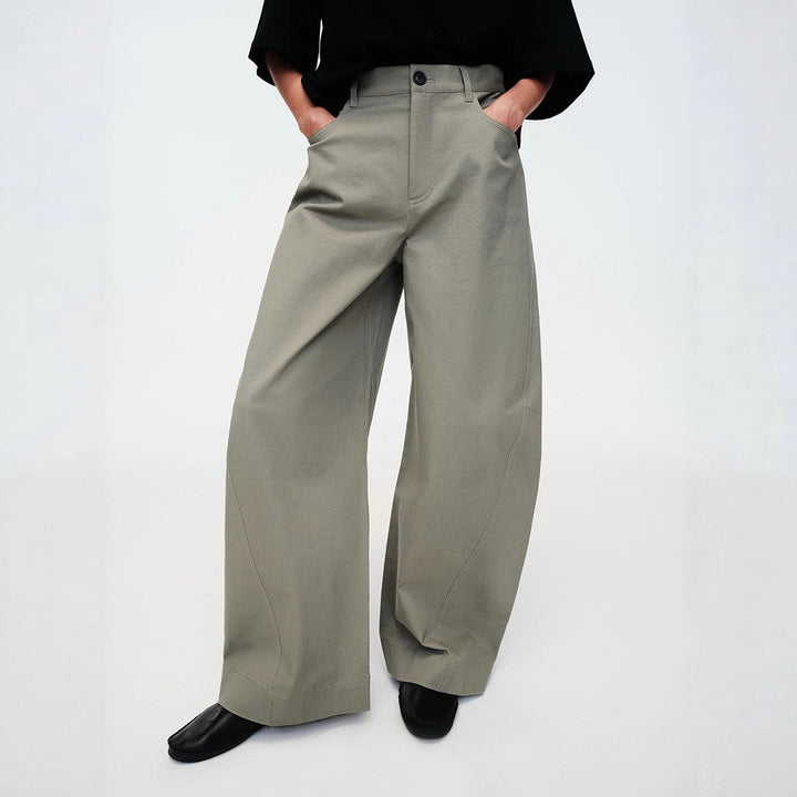 Damen Weit geschnittene High-Waist-Hose Drune