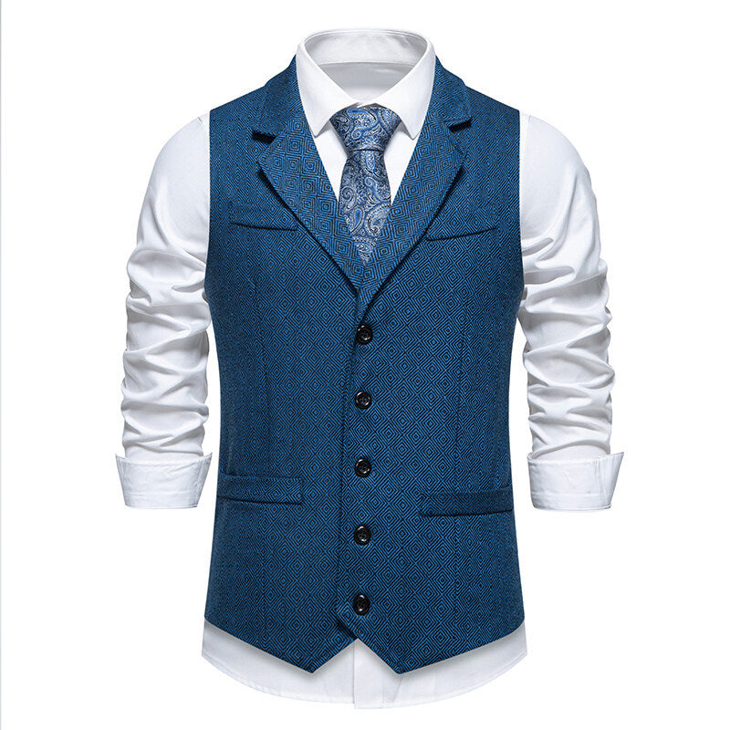 Herren Elegante Anzugweste im zeitgenössischen Design mit feinem Strukturmuster Drune