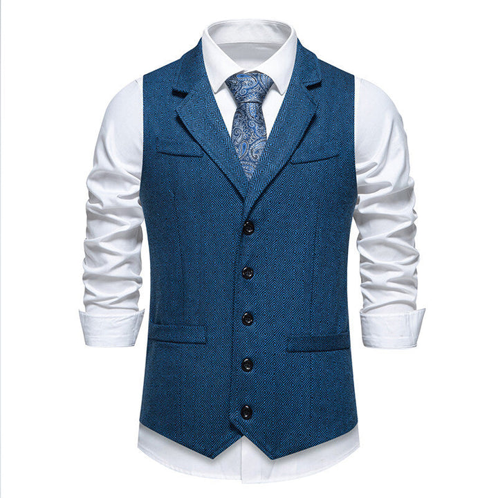 Herren Elegante Anzugweste im zeitgenössischen Design mit feinem Strukturmuster Drune