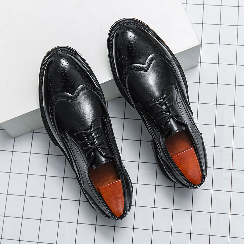 Herren Elegante Schnürschuhe mit klassischen Broguemuster und rutschfester Sohle Drune
