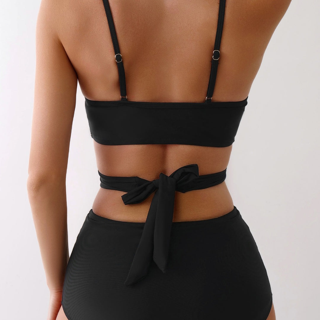 Damen Bikini-Set mit modischem Wickelelement und hoch geschnittener Bikini-Hose Drune