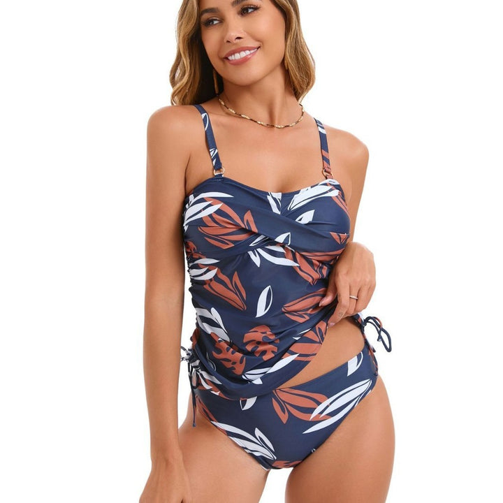 Damen Tankini mit raffinierten Raffungselementen und floralem Design Drune