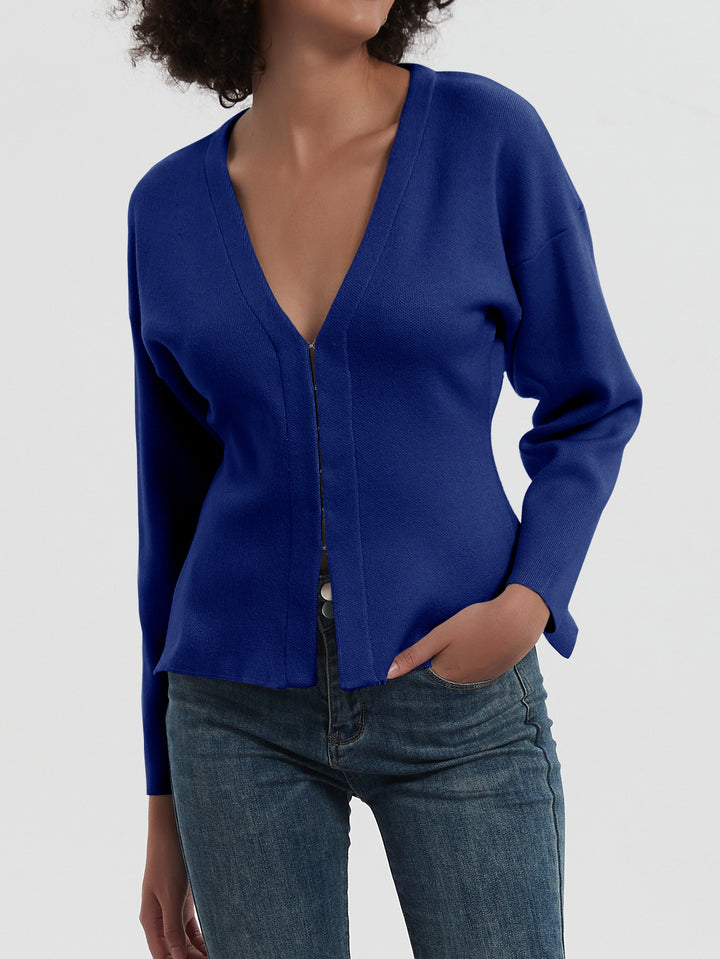 Damen Modischer V-Ausschnitt Cardigan Drune