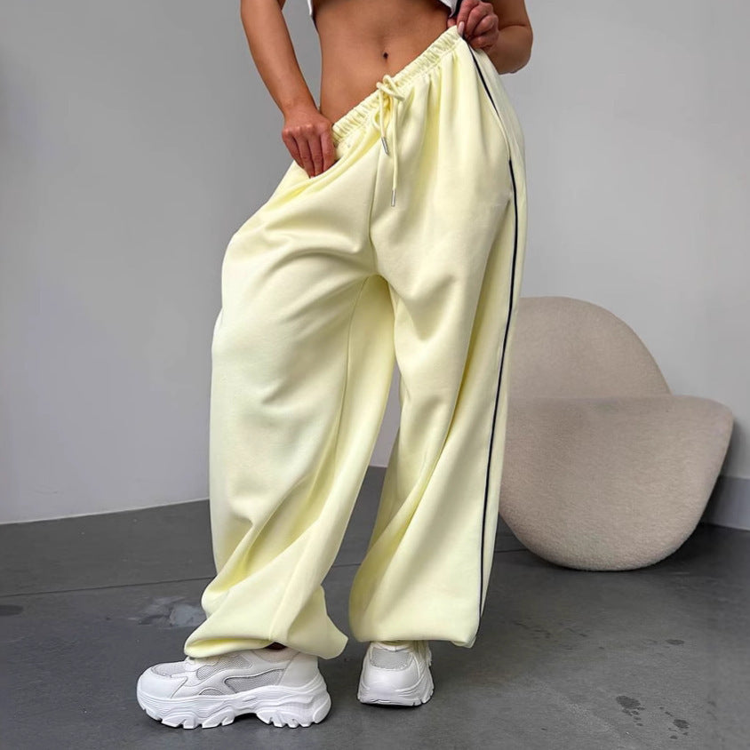 Damen Weite Sporthose mit elastischem Bund Drune